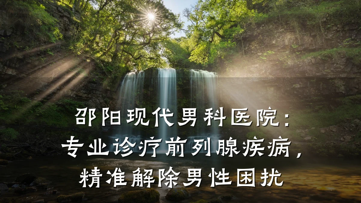 邵阳现代男科医院:专业诊疗前列腺疾病,精准解除男性困扰